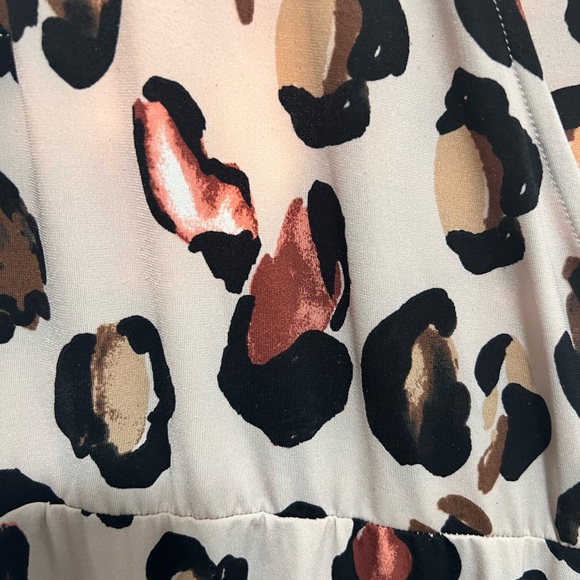 EUC Eloquii Aize 16 Stretch Leopard dress with waist tie - Picture 2 of 4